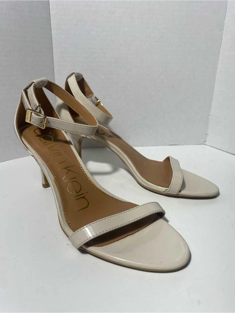 Calvin Klein Ankle-Strap Heeled Sandals Sz 6